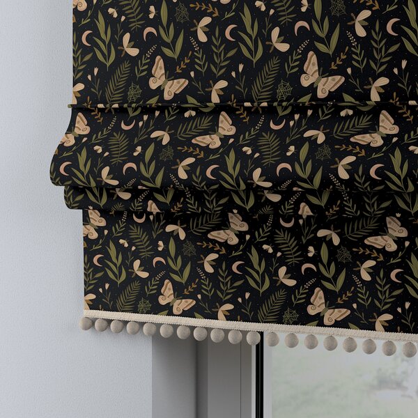 Roman blind with pompoms