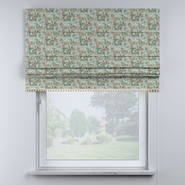 Roman blind with pompoms