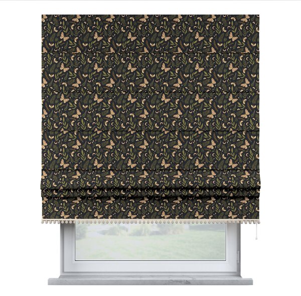 Roman blind with pompoms