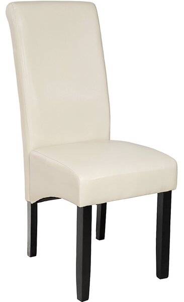 Tectake 400556 dining chair with ergonomic seat shape - cream