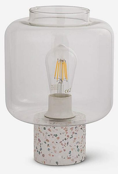 Terrazzo Finish Lamp with Glass Shade