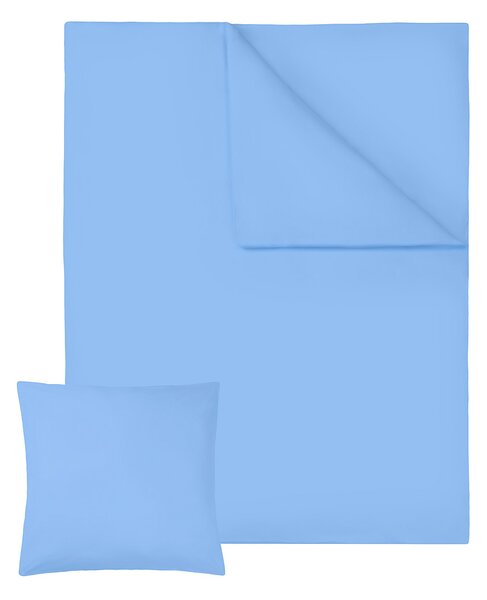 Tectake 401311 bedding set cotton sheets 200x135cm 2 pcs - blue