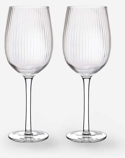 BarCraft Ridged Wine Glasses
