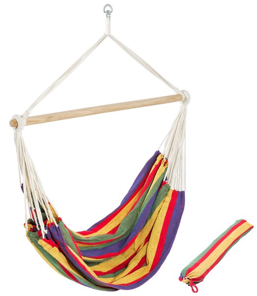 Tectake 401541 xxl hanging chair incl. storage bag - colourful