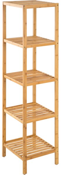 Tectake 401646 standing bathroom shelf | 5 tiers in bamboo - brown