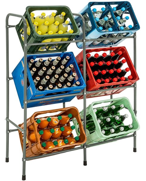 Tectake 401728 crate rack for 6 beverage crates - grey
