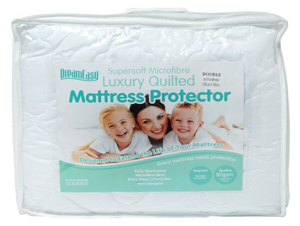 Dreameasy Luxury Quilted Microfibre Mattress Protector, King Size