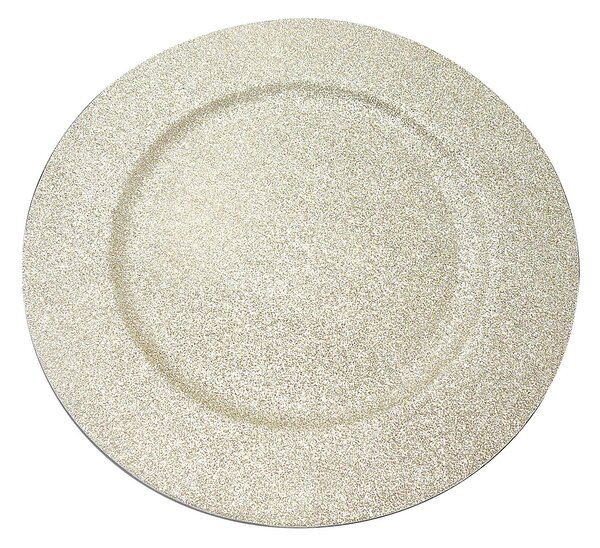 Gold Glitter Glass Charger Plate