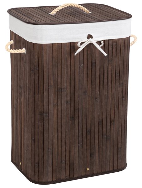 Tectake 401835 laundry basket with laundry bag - 72 l, brown