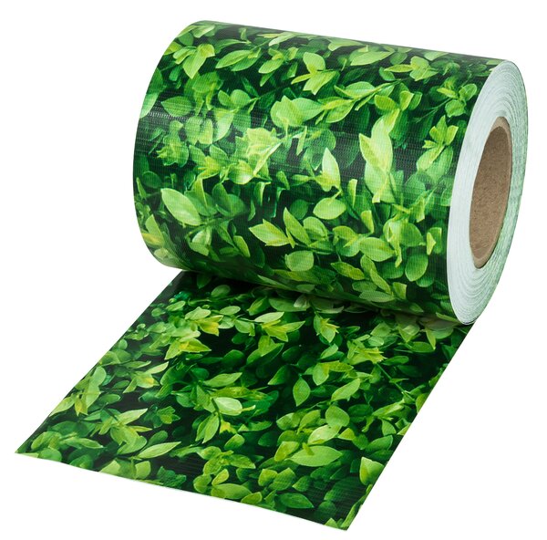 Tectake 401871 pvc privacy film with fastening clips - 35 m, greenery
