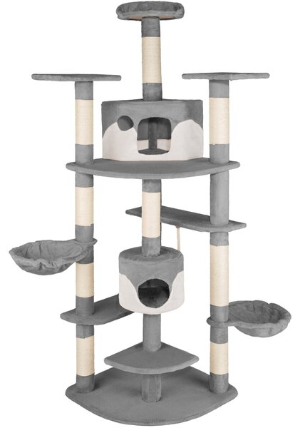 Tectake 402109 cat tree scratching post nelly - grey/white