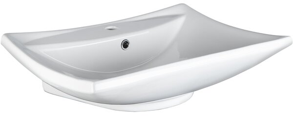 Tectake 402374 bathroom sink rectangular flat ceramic - white
