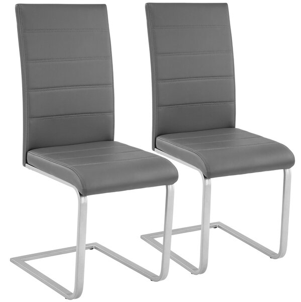 Tectake 402551 cantilevered dining chairs | set of 2 - grey