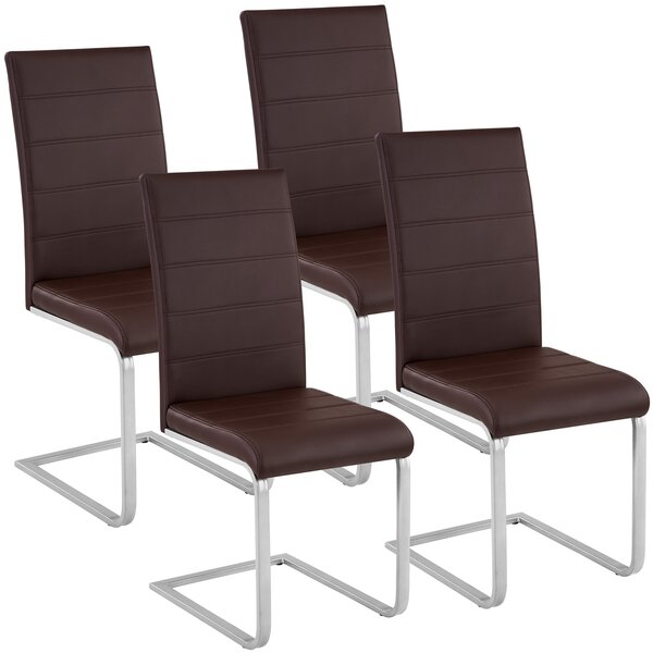 Tectake 402556 cantilevered dining chairs | set of 4 - cappuccino