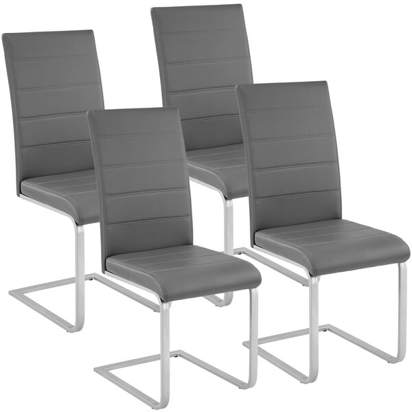 Tectake 402555 cantilevered dining chairs | set of 4 - grey