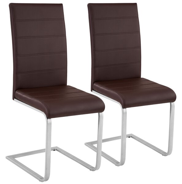 Tectake 402552 cantilevered dining chairs | set of 2 - cappuccino