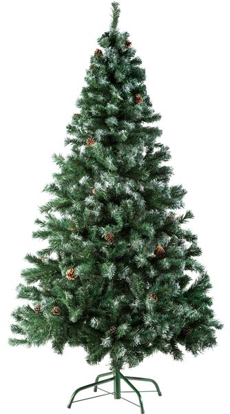 Tectake 402822 lifelike christmas tree with metal stand - 180 cm, 705 tips and pine cones, green