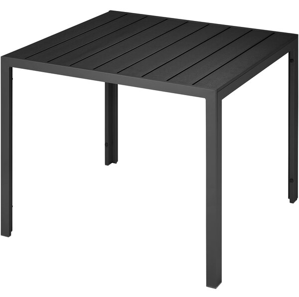 Tectake 402954 aluminium garden table w/ adjustable feet (90x90x74.5cm) - black