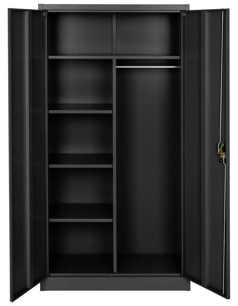 Tectake 402940 filing cabinet with 6 shelves and rail - black, 90 cm