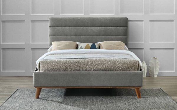 Time Living Mayfair Light Grey Fabric Bed Frame, King Size