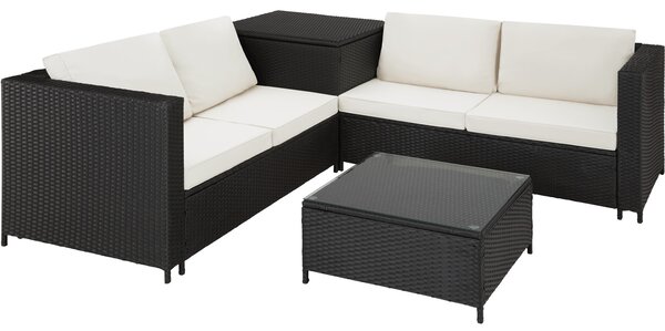 Tectake 403071 rattan garden furniture lounge siena - black