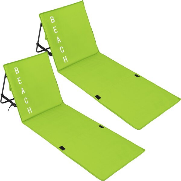 Tectake 402988 2 beach mats with backrest - green