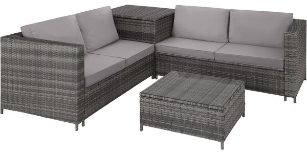 Tectake 403072 rattan garden furniture lounge siena - grey