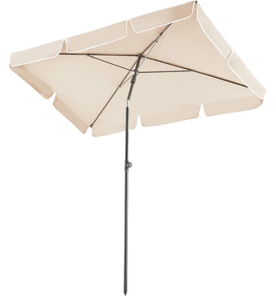 Tectake 403136 parasol vanessa | height-adjustable and tiltable (200x125cm) - beige
