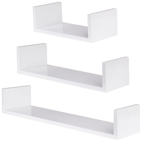 Tectake 403179 3 floating shelves luisa - white
