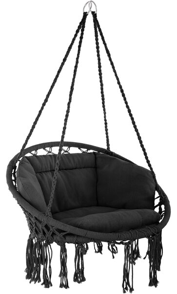 Tectake 403203 hanging chair grazia - black