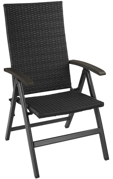 403233 foldable rattan garden chair melbourne - black