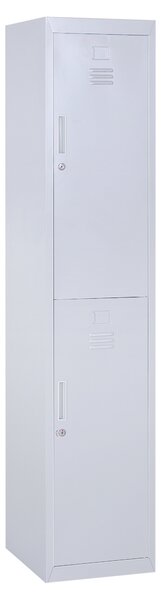 Vinsetto Steel Locker Cabinet: Office Storage with Shelves, Durable Cold-Rolled Steel, Grey, 38x46x180cm