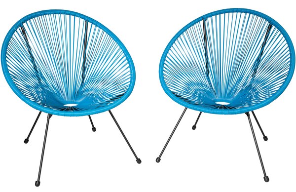 Tectake 404409 garden chairs in retro design (set of 2) - blue