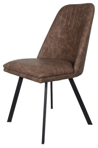 Huntley Dining Chairs Faux Leather with Black Legs | Roseland Furniture