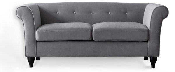 Monte Carlo Velvet 2 Seater Sofa - Grey, Blue, Beige, Modern Upholstered Fabric Chesterfield Style Settee Coach for Living Room | Roseland Furniture