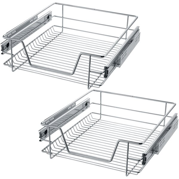 Tectake 403440 2 sliding wire baskets with drawer slides - 47 cm