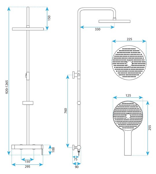 Shower set Rea Rivo Brush Nickel