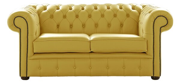 Chesterfield 2 Seater Shelly Deluca Leather Sofa Settee Bespoke In Classic Style