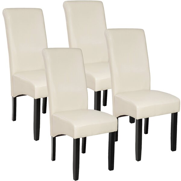 Tectake 403498 ergonomic dining chairs | set of 4 - cream