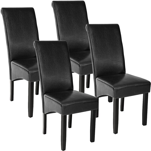 Tectake 403494 ergonomic dining chairs | set of 4 - black