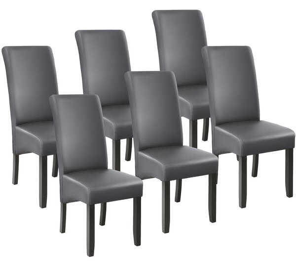 Tectake 403592 ergonomic dining chairs | set of 6 - grey
