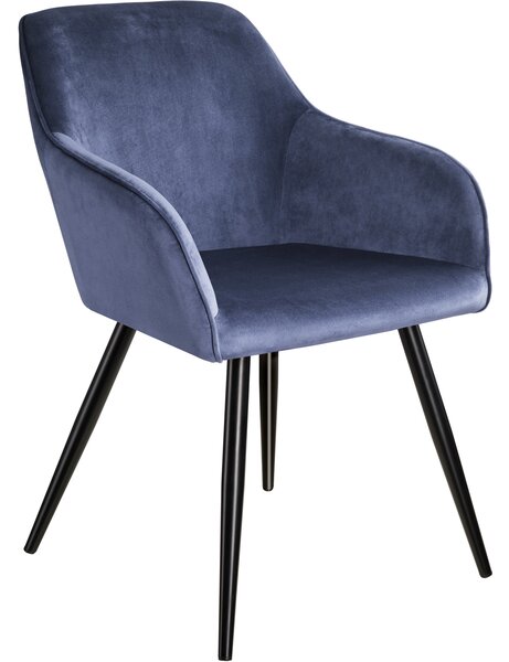 Tectake 403656 chair marilyn with armrests - blue/black