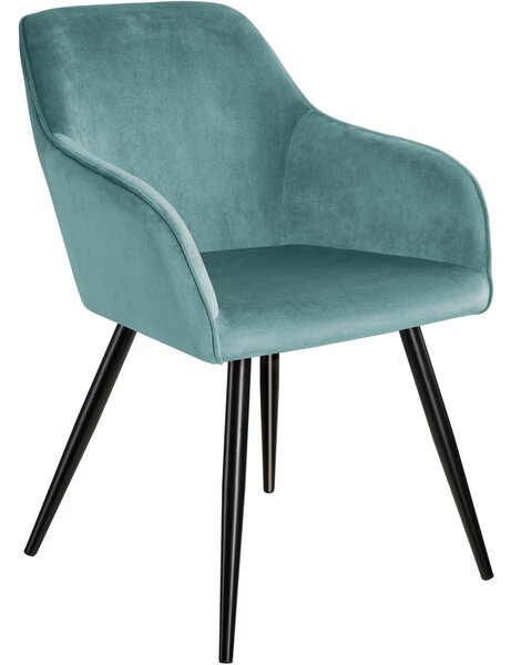 Tectake 403664 accent chair marilyn with armrests - turquoise/black
