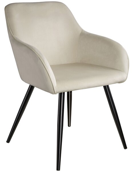 Tectake 403662 accent chair marilyn with armrests - cream/black