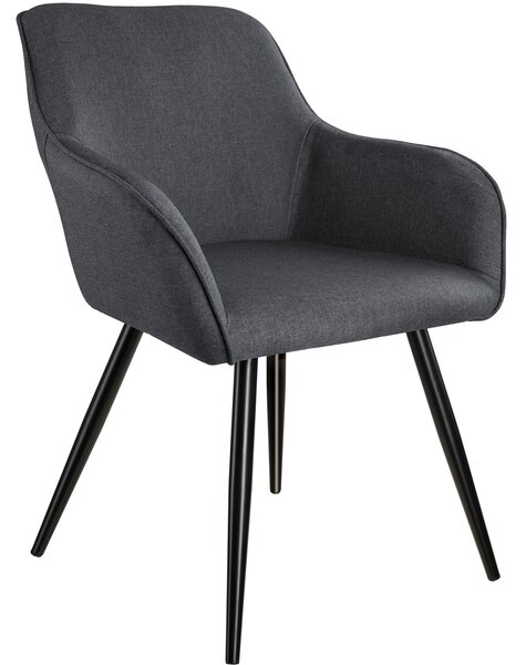 Tectake 403672 accent chair marilyn with armrests - dark grey/black