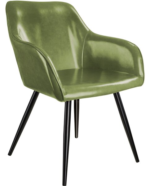 403674 marilyn faux leather chair - dark green / black