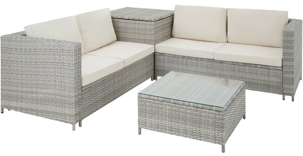 Tectake 403722 rattan garden furniture lounge siena - light grey