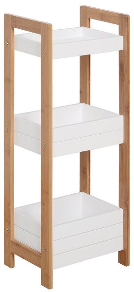 HOMCOM Bamboo Bathroom Caddy: Tiered Organiser for Compact Spaces, Shower Shelving Unit