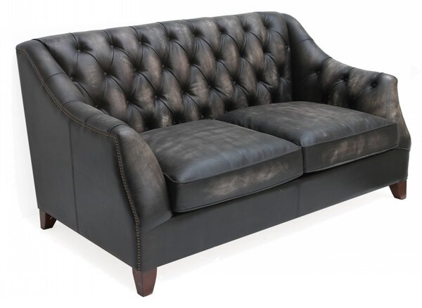 Viscount William Luxury 2 Seater Sofa Vintage Distressed Real Leather