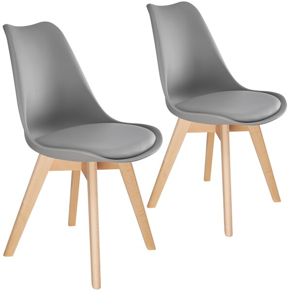 Tectake 403812 egg dining chairs frederikke | set of 2 - grey